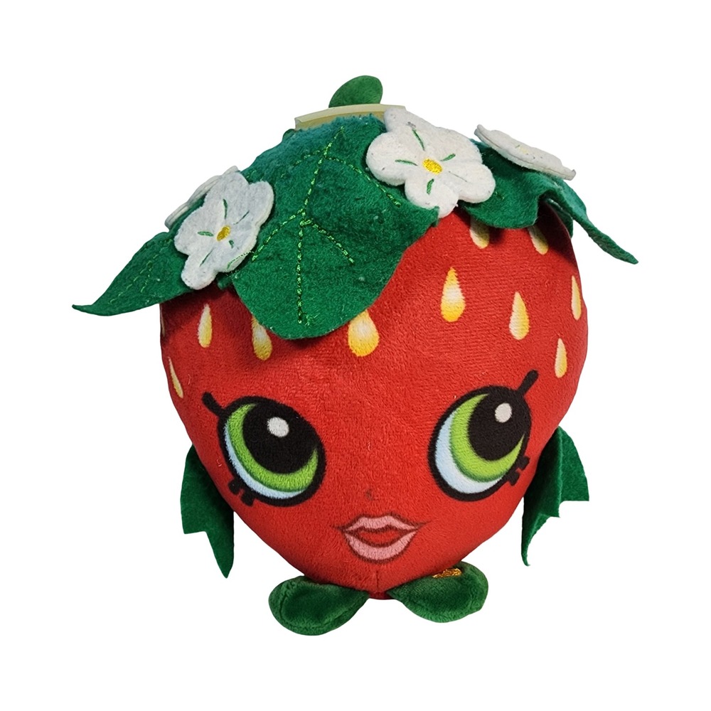 Shopkins Strawberry Kiss Plush Coin Bank Red Fruit Character 7 Inch Moose Toys